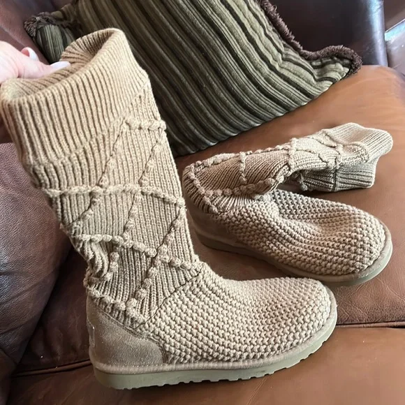 UGG Shoes Ugg Classic Argyle Knit Boots Womens Size Poshmark